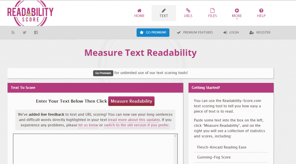 Test how readable your story is at readability-score.com.