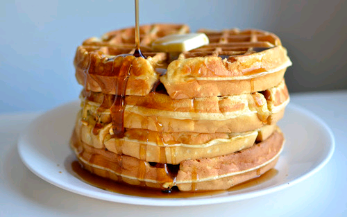 waffles with syrup